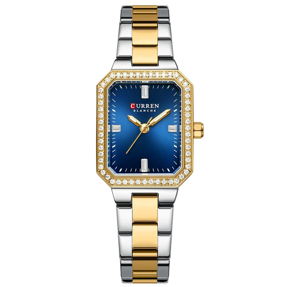 Luxury Rectangular Women’s Watch – Sparkling Elegance