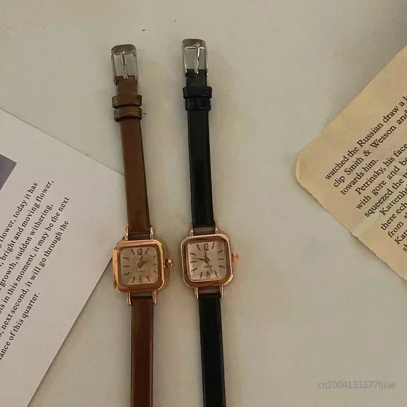MOONBIFFY Small Square Leather Watch – 2025 Collection