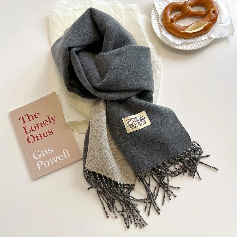Double-Sided Faux Cashmere Winter Scarf – Winter 2025