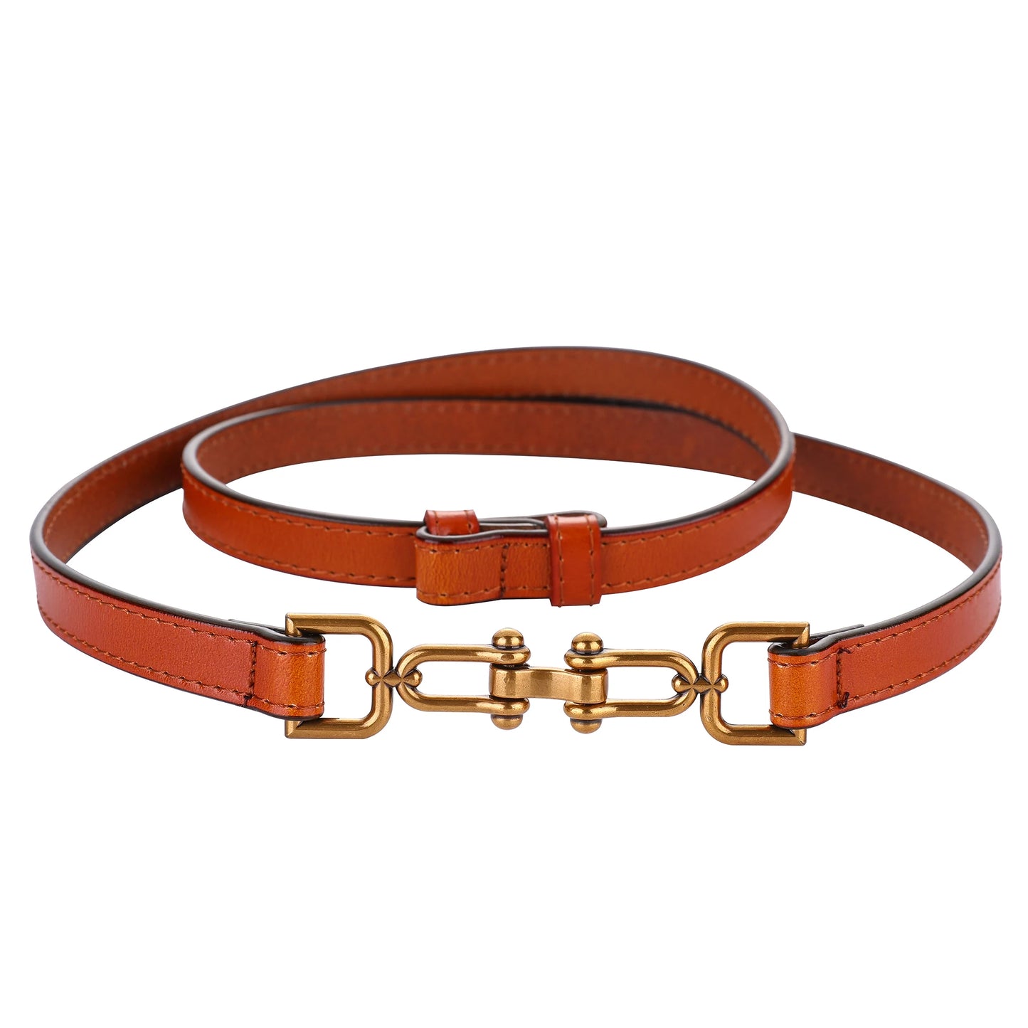 Korean Retro Gold Buckle Leather Belt – 2025 Collection