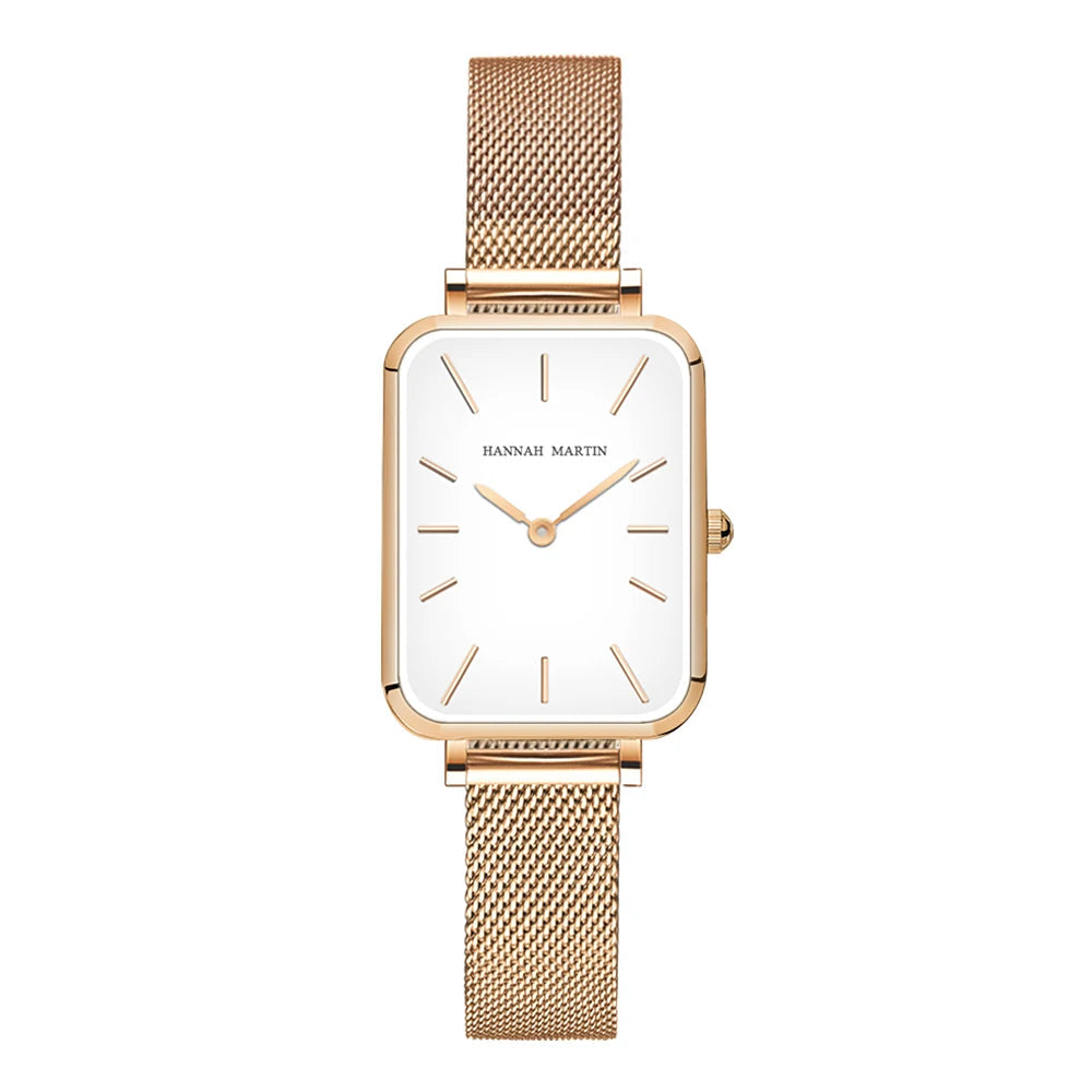 Rose Gold Square Mesh Strap Watch – 2025 Collection