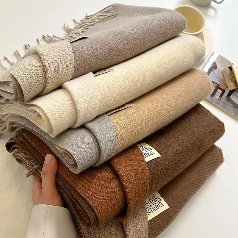 Double-Sided Faux Cashmere Winter Scarf – Winter 2025