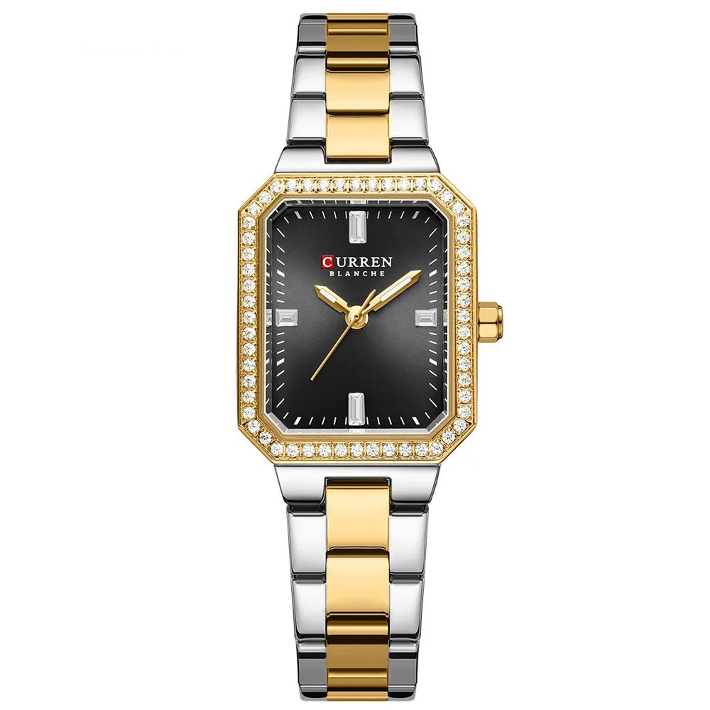 Luxury Rectangular Women’s Watch – Sparkling Elegance