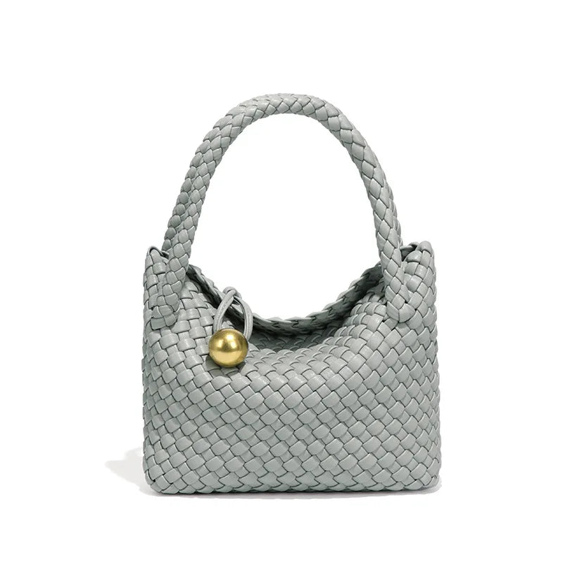 Vegan Leather Woven Shoulder Bag – 2025 Collection