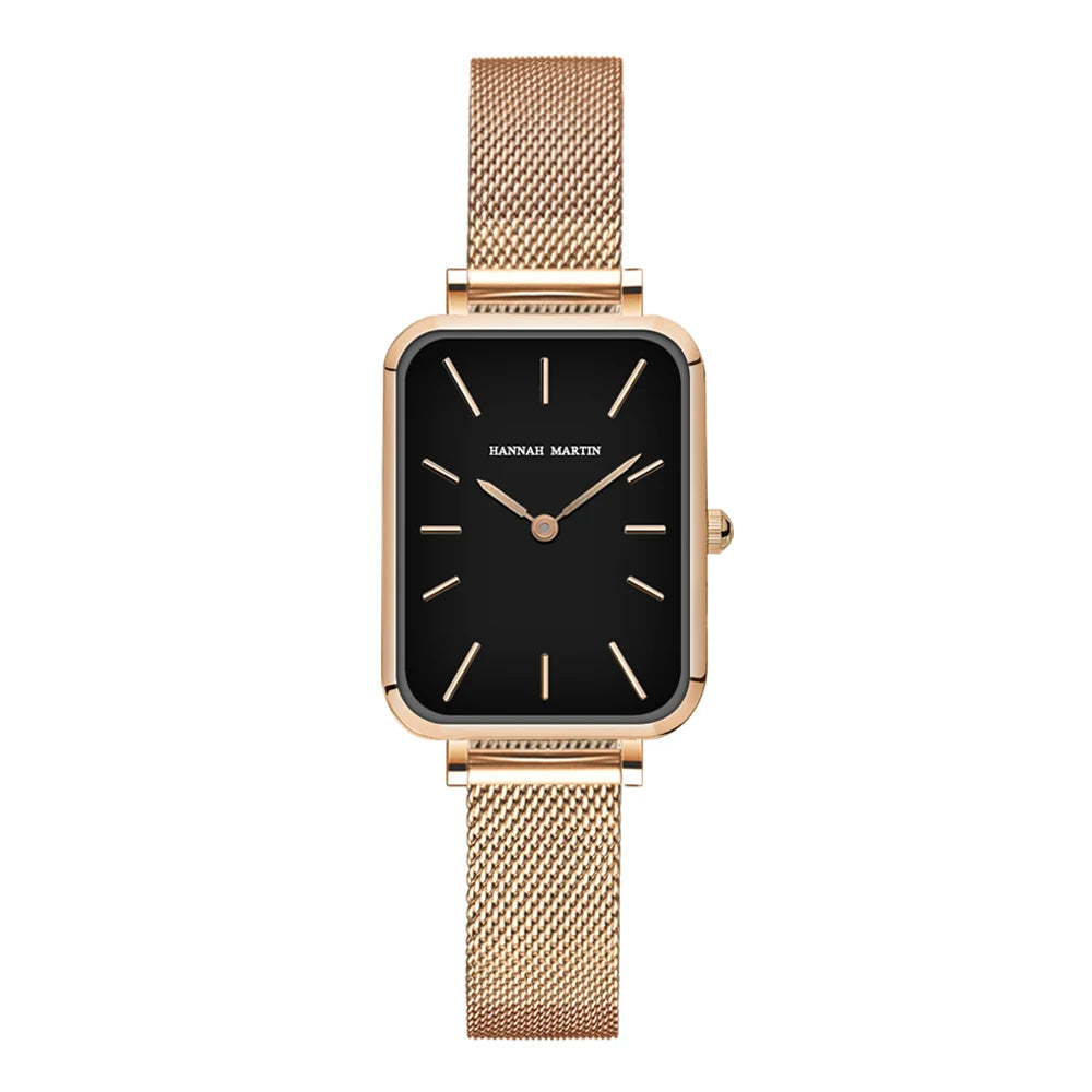 Rose Gold Square Mesh Strap Watch – 2025 Collection
