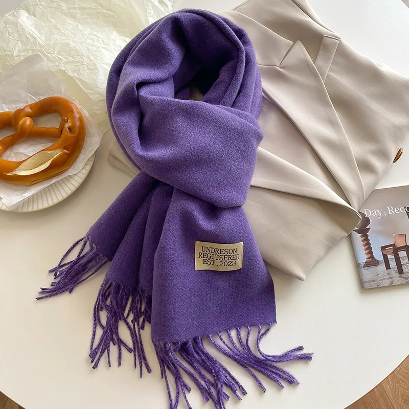 Double-Sided Faux Cashmere Winter Scarf – Winter 2025