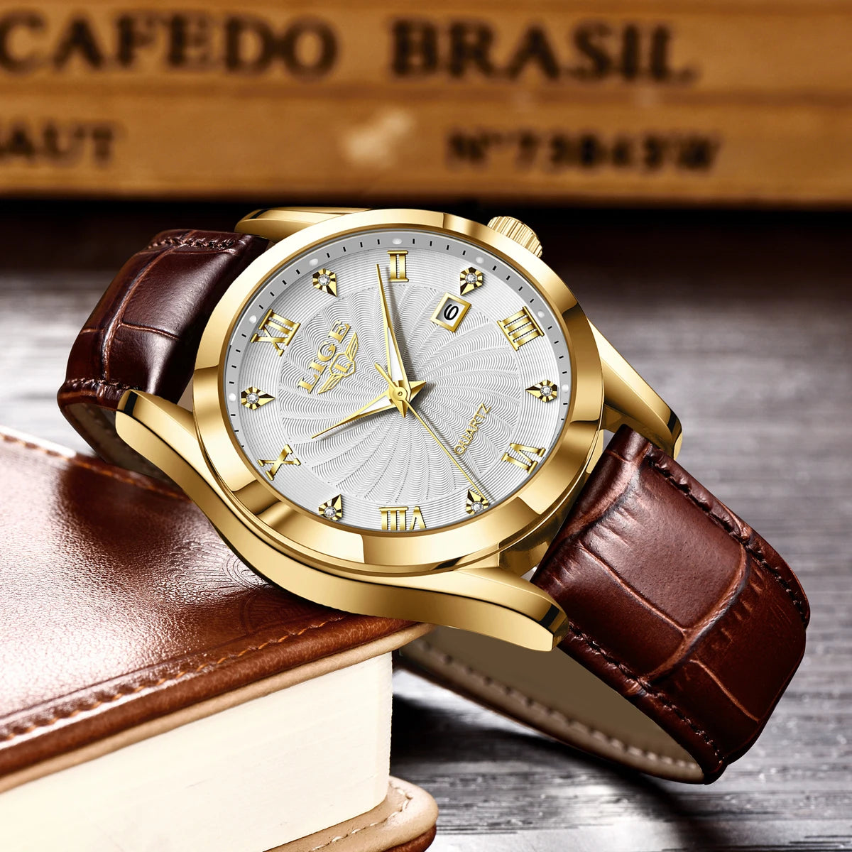 LIGE Luxury Sport Leather Watch – 2025 Collection