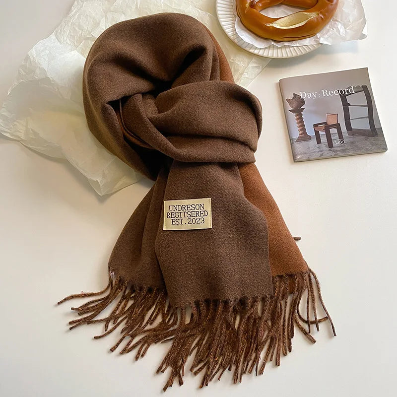 Double-Sided Faux Cashmere Winter Scarf – Winter 2025