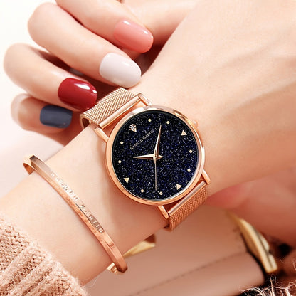 Celestial Glam Rhinestone Quartz Watch