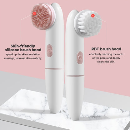 2-in-1 Electric Face Cleansing Brush with Massage