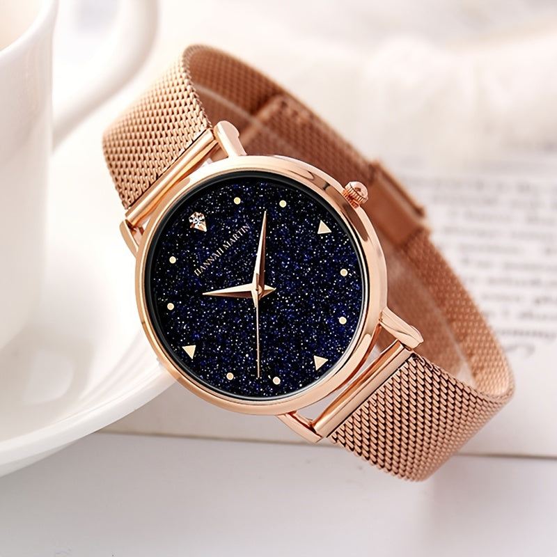 Celestial Glam Rhinestone Quartz Watch