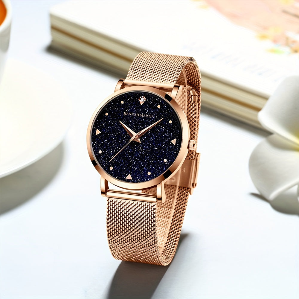 Celestial Glam Rhinestone Quartz Watch