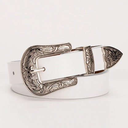 Vintage Leather Belt with Retro Buckle – 2025 Collection