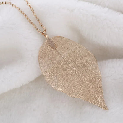 Real Leaf Pendant Necklace