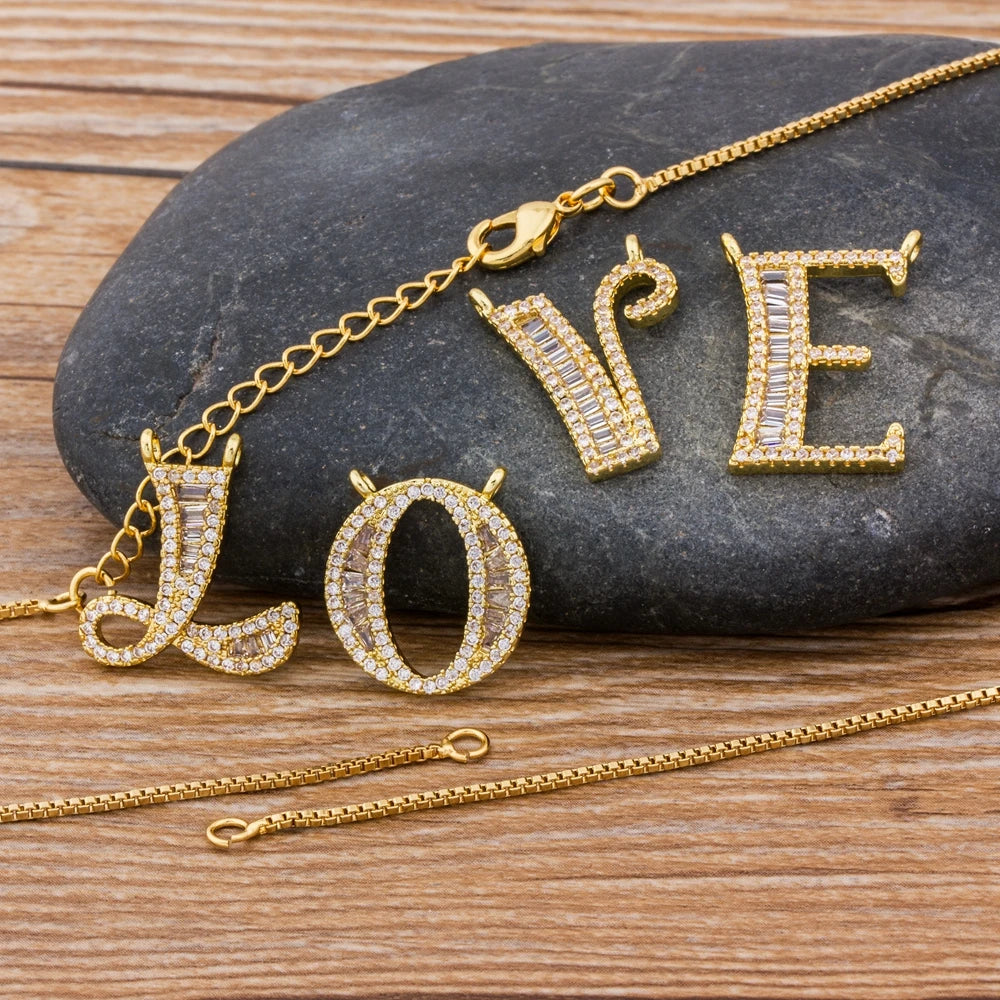 Gold Color A-Z Letters Necklace