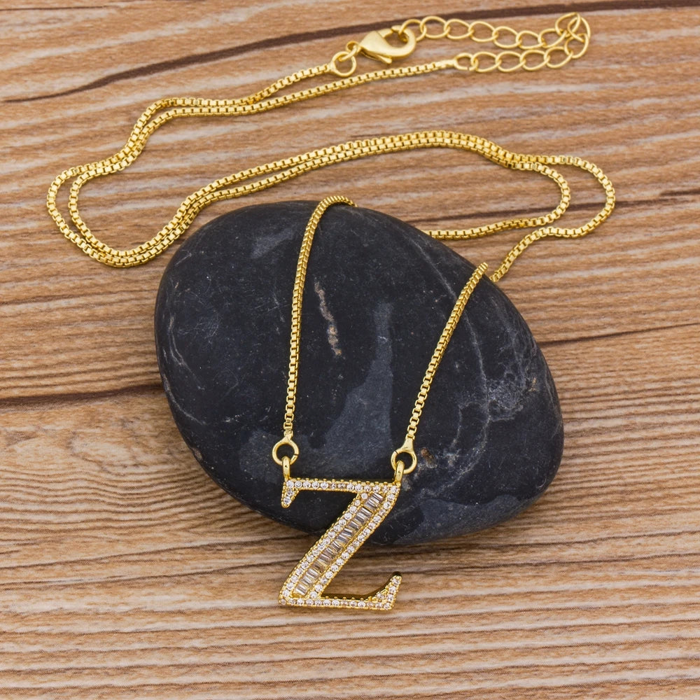 Gold Color A-Z Letters Necklace