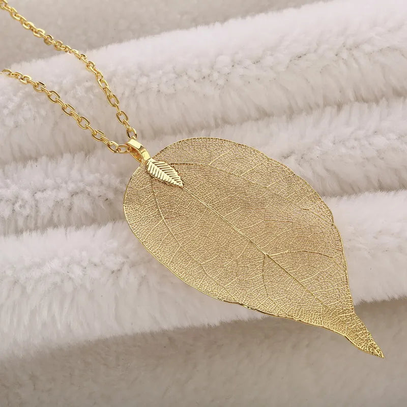 Real Leaf Pendant Necklace