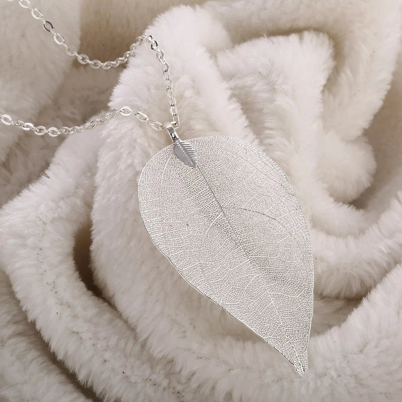 Real Leaf Pendant Necklace