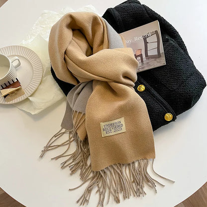 Double-Sided Faux Cashmere Winter Scarf – Winter 2025