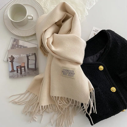 Double-Sided Faux Cashmere Winter Scarf – Winter 2025