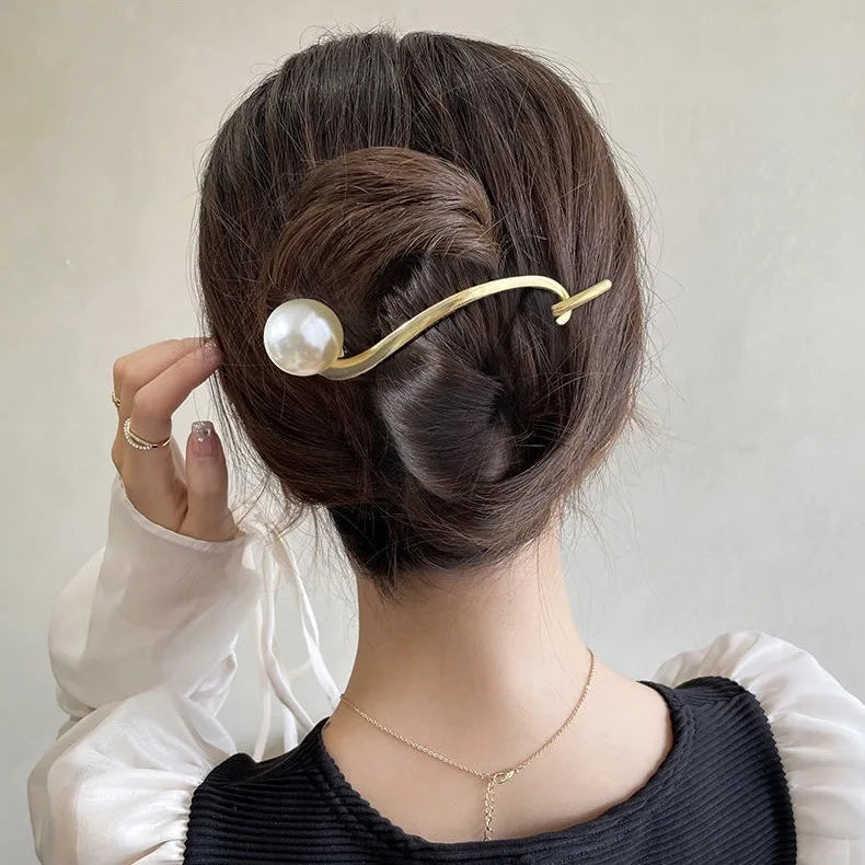 Metal Pearl Hair Clips