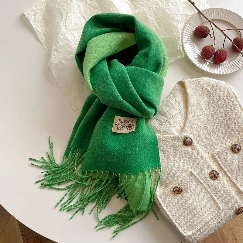 Double-Sided Faux Cashmere Winter Scarf – Winter 2025