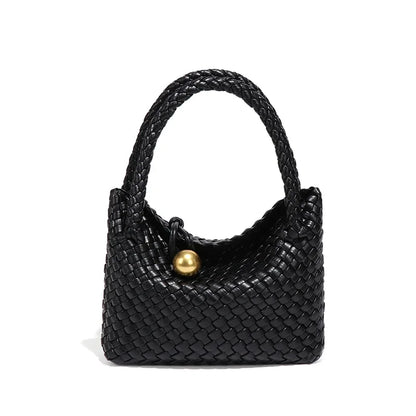 Vegan Leather Woven Shoulder Bag – 2025 Collection