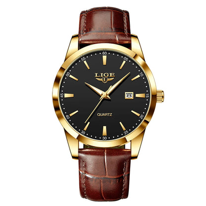 LIGE Luxury Sport Leather Watch – 2025 Collection