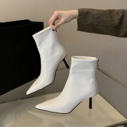 Pointed Toe High Heel Ankle Boots – Winter 2025