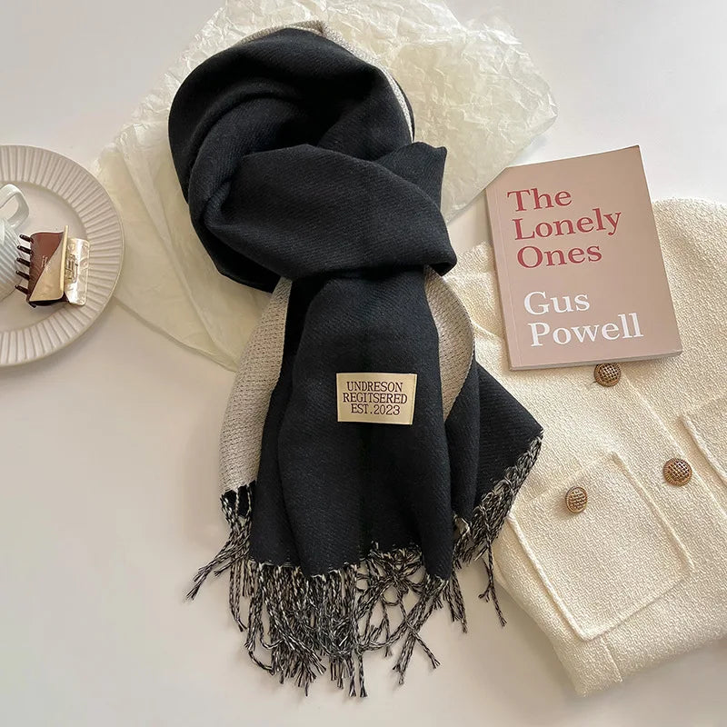 Double-Sided Faux Cashmere Winter Scarf – Winter 2025