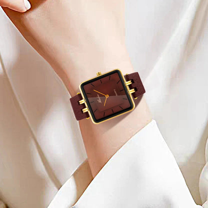 Amira Wine Red Square Watch