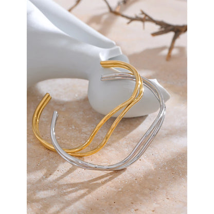 Gold-Tone Double Layer Cuff Bracelet