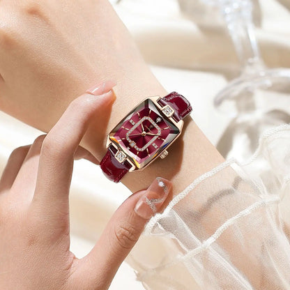 Luxury Rectangle Leather Watch – 2025 Collection