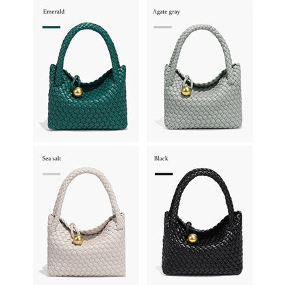 Vegan Leather Woven Shoulder Bag – 2025 Collection