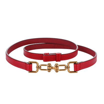 Korean Retro Gold Buckle Leather Belt – 2025 Collection