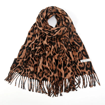 Bohemian Leopard Tassel Winter Scarf – 2025 Collection