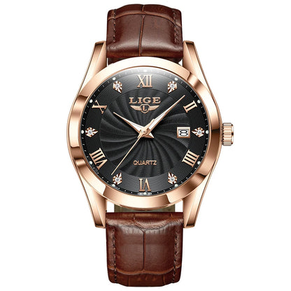 LIGE Luxury Sport Leather Watch – 2025 Collection
