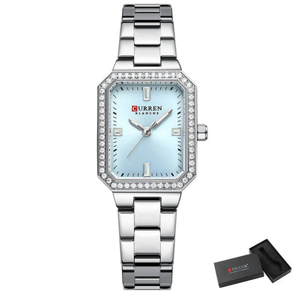 Luxury Rectangular Women’s Watch – Sparkling Elegance