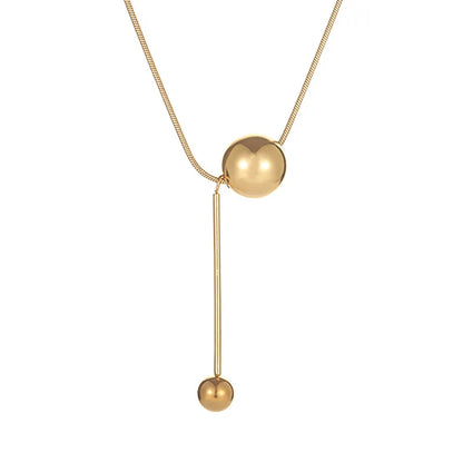 Classic Golden Bead Pendant Necklace