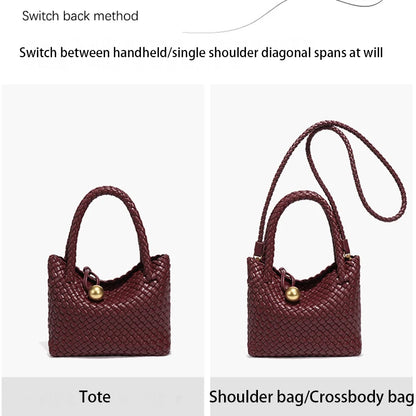 Vegan Leather Woven Shoulder Bag – 2025 Collection