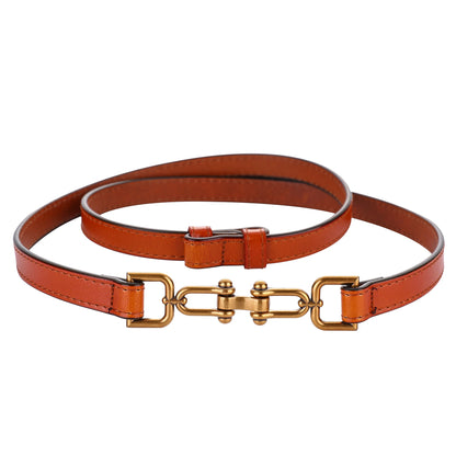 Korean Retro Gold Buckle Leather Belt – 2025 Collection