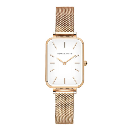 Rose Gold Square Mesh Strap Watch – 2025 Collection