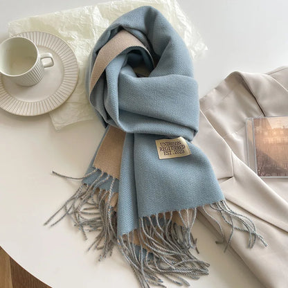 Double-Sided Faux Cashmere Winter Scarf – Winter 2025