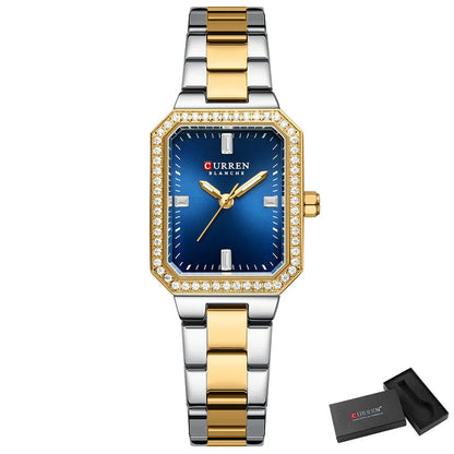 Luxury Rectangular Women’s Watch – Sparkling Elegance