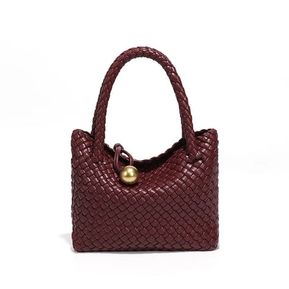 Vegan Leather Woven Shoulder Bag – 2025 Collection