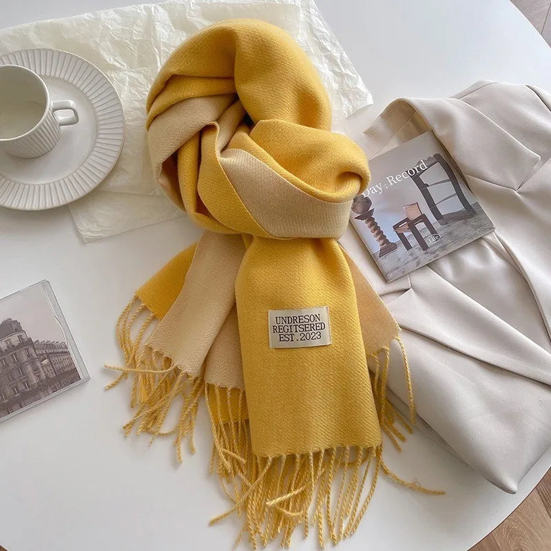 Double-Sided Faux Cashmere Winter Scarf – Winter 2025