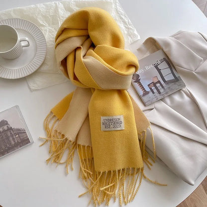 Double-Sided Faux Cashmere Winter Scarf – Winter 2025