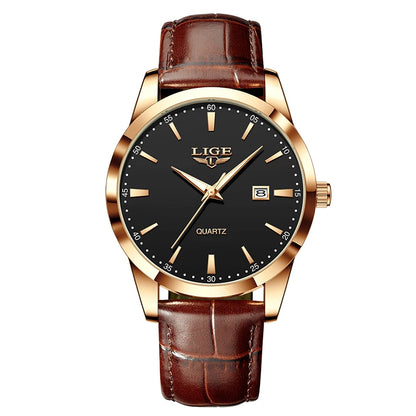 LIGE Luxury Sport Leather Watch – 2025 Collection