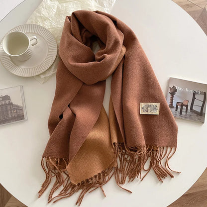 Double-Sided Faux Cashmere Winter Scarf – Winter 2025