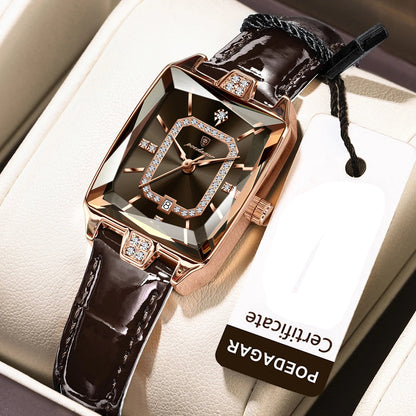 Luxury Rectangle Leather Watch – 2025 Collection
